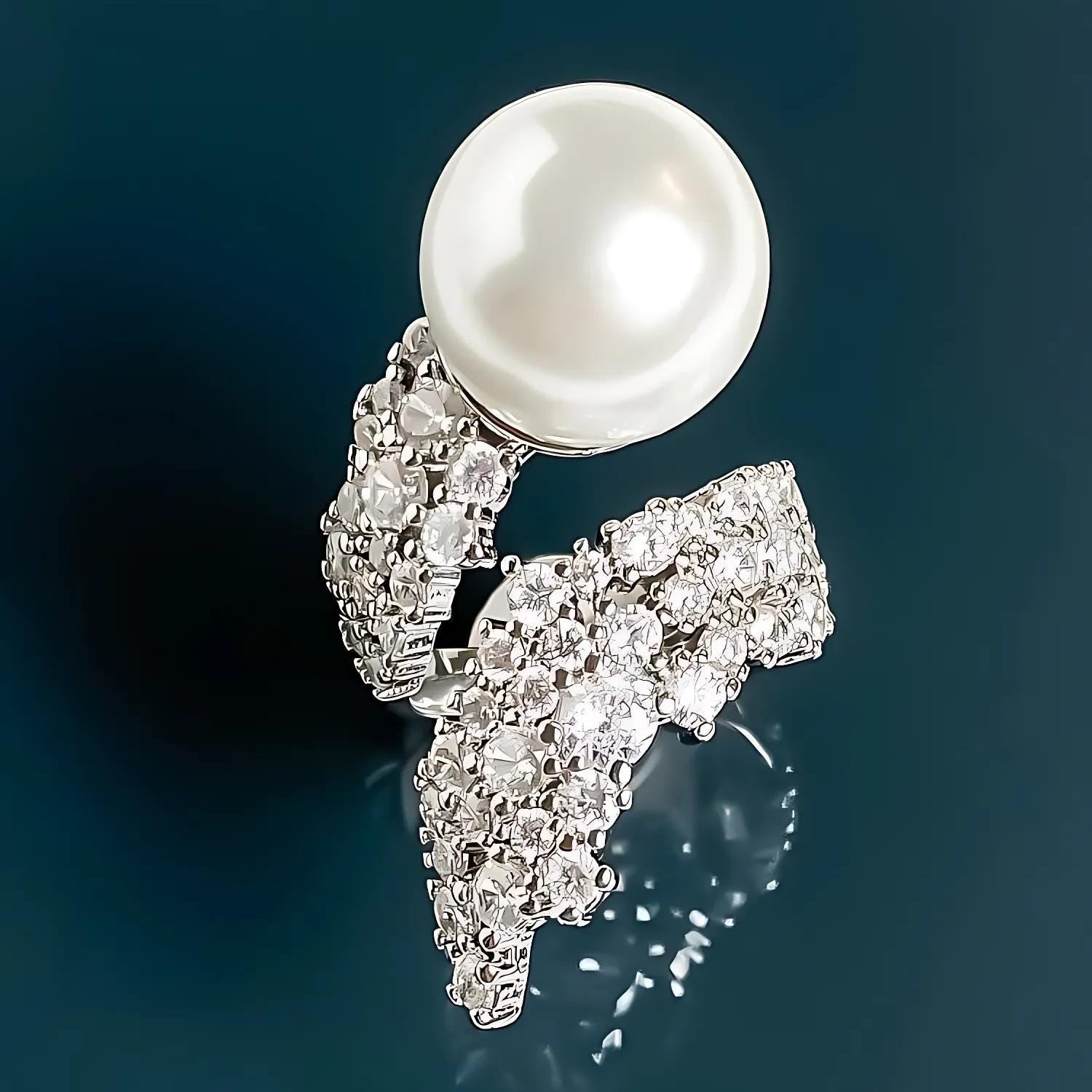 Pavé Pearl Statement Ring
