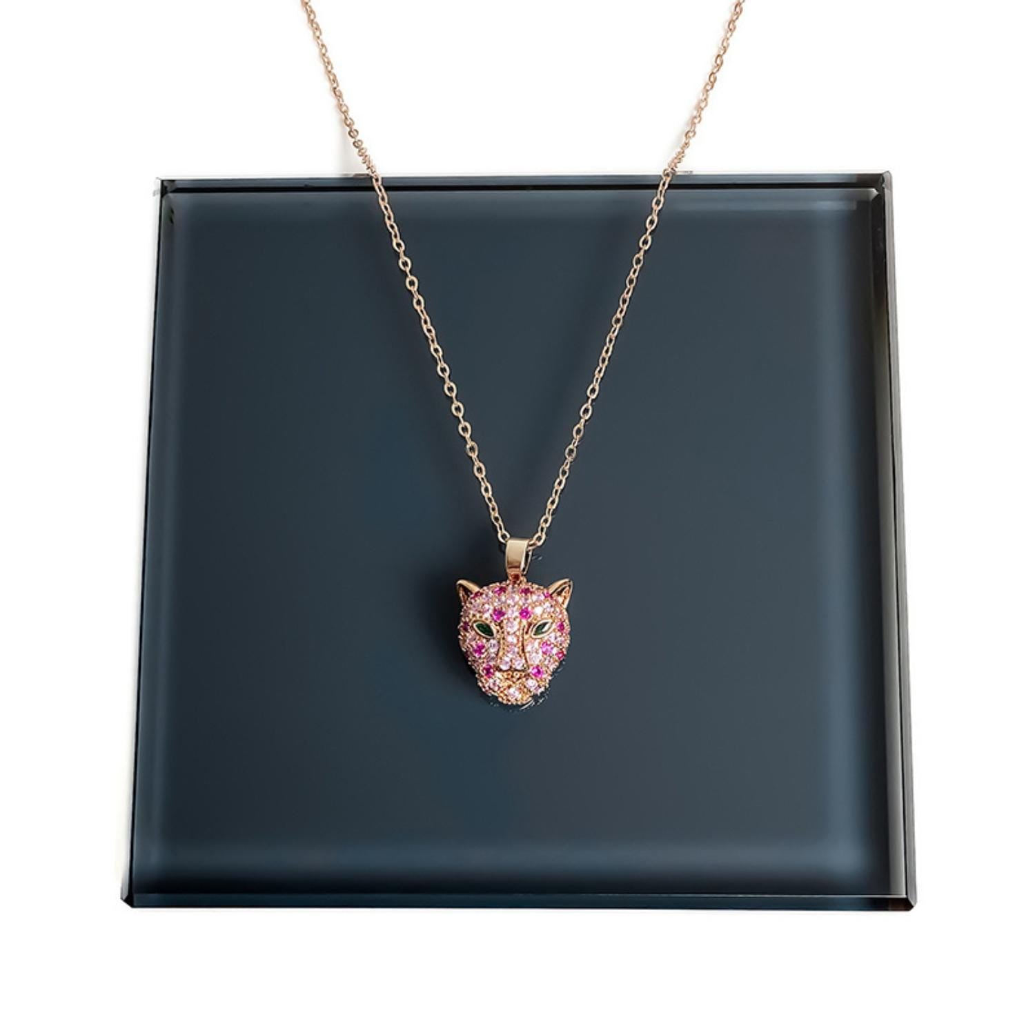Rose Gold Panther Pendant Necklace