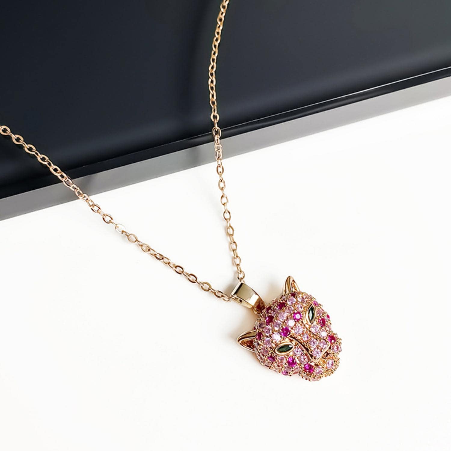 Rose Gold Panther Pendant Necklace