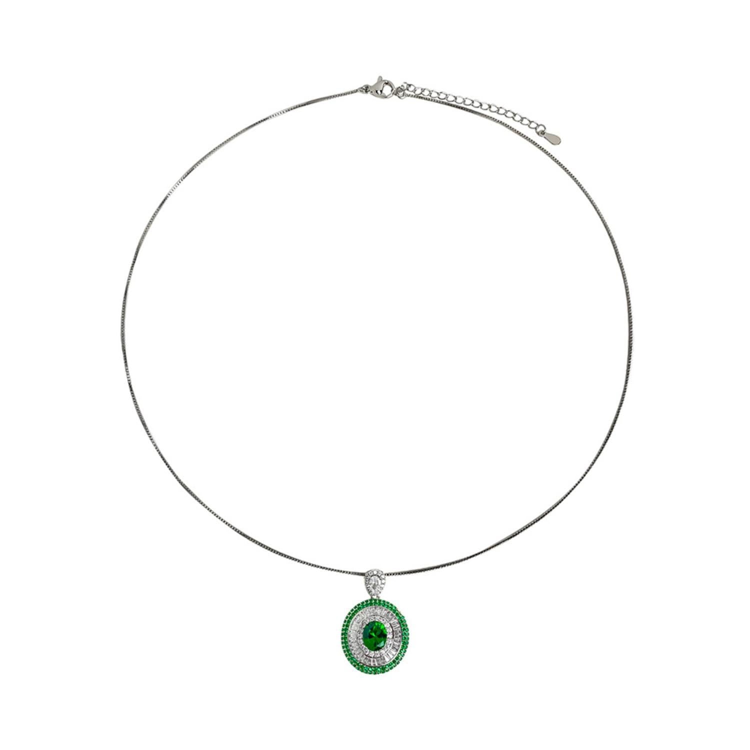 Vintage Emerald Pendant Necklace