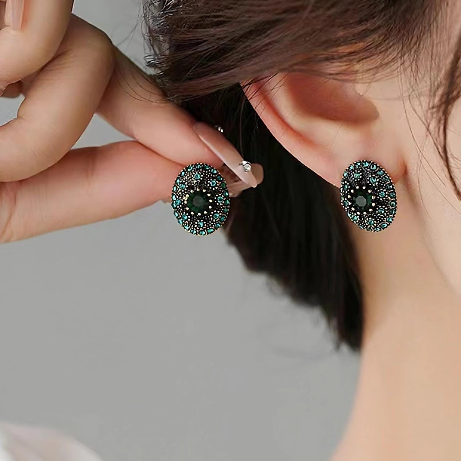 Emerald Coral Earrings