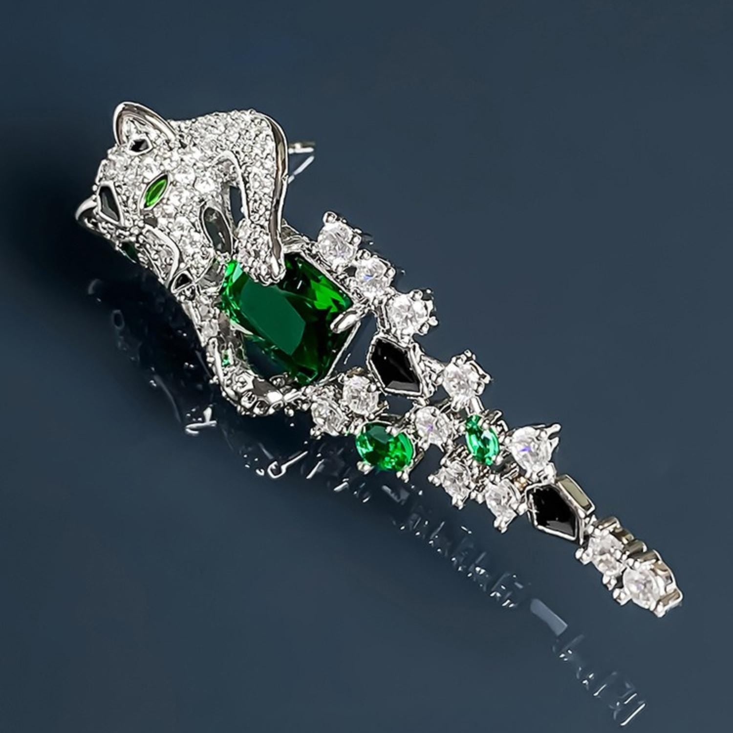 Emerald Panther Earrings