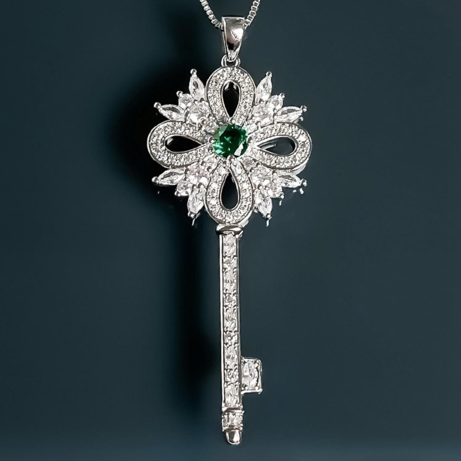 Platinum Key Necklace