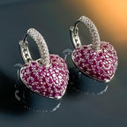 Rose Heart Hoop Earrings
