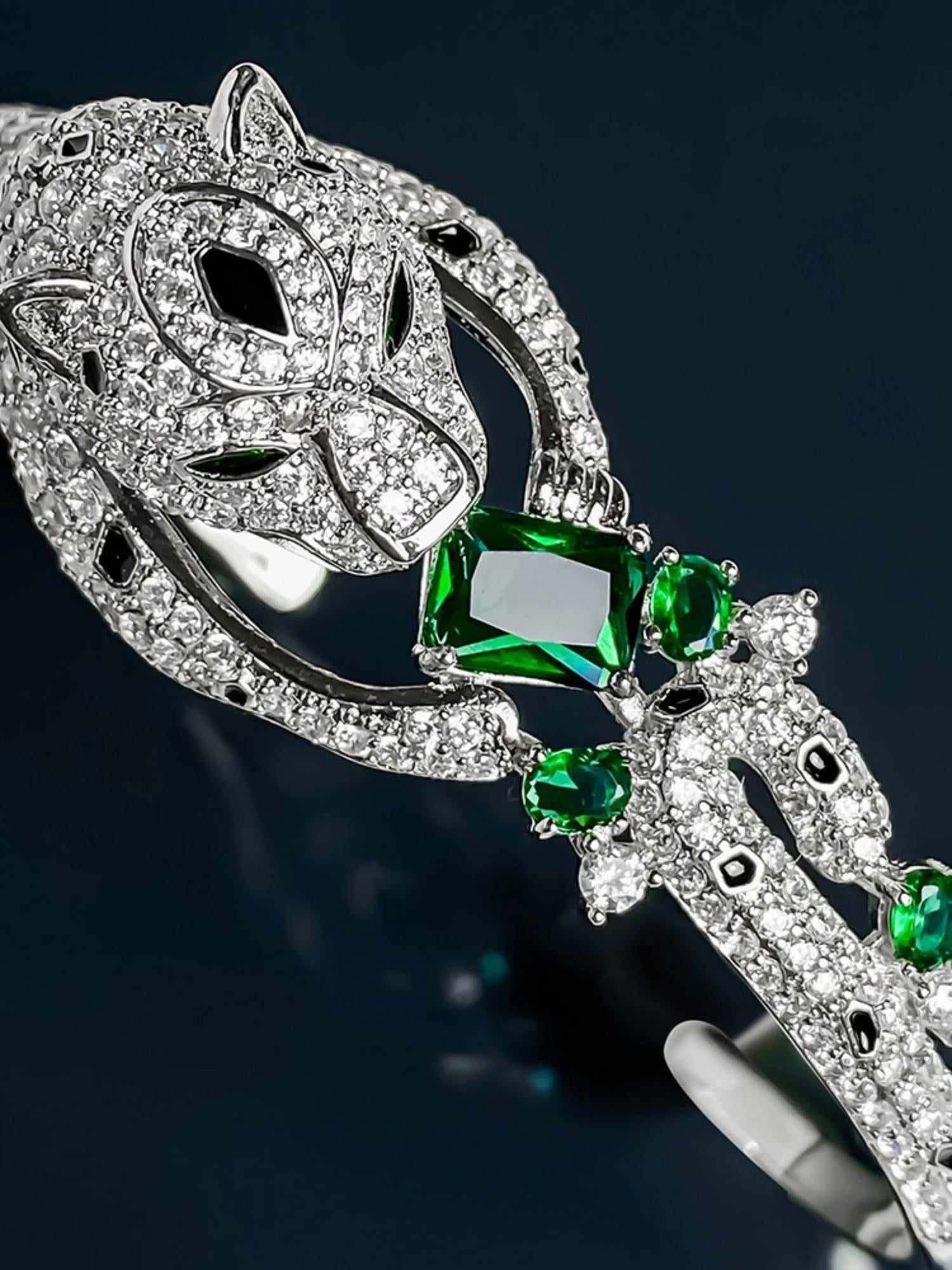 Emerald Panther Cuff