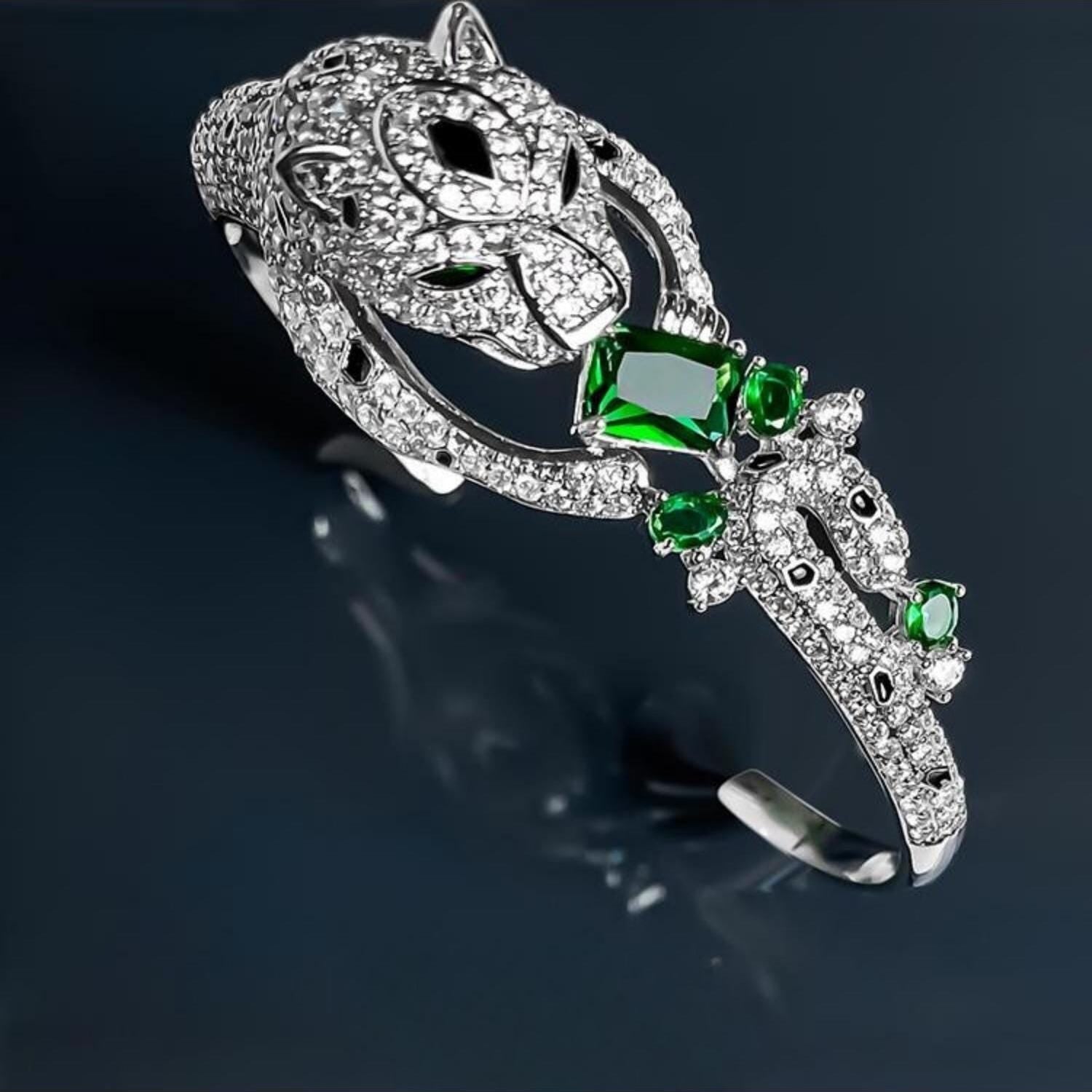 Emerald Panther Cuff