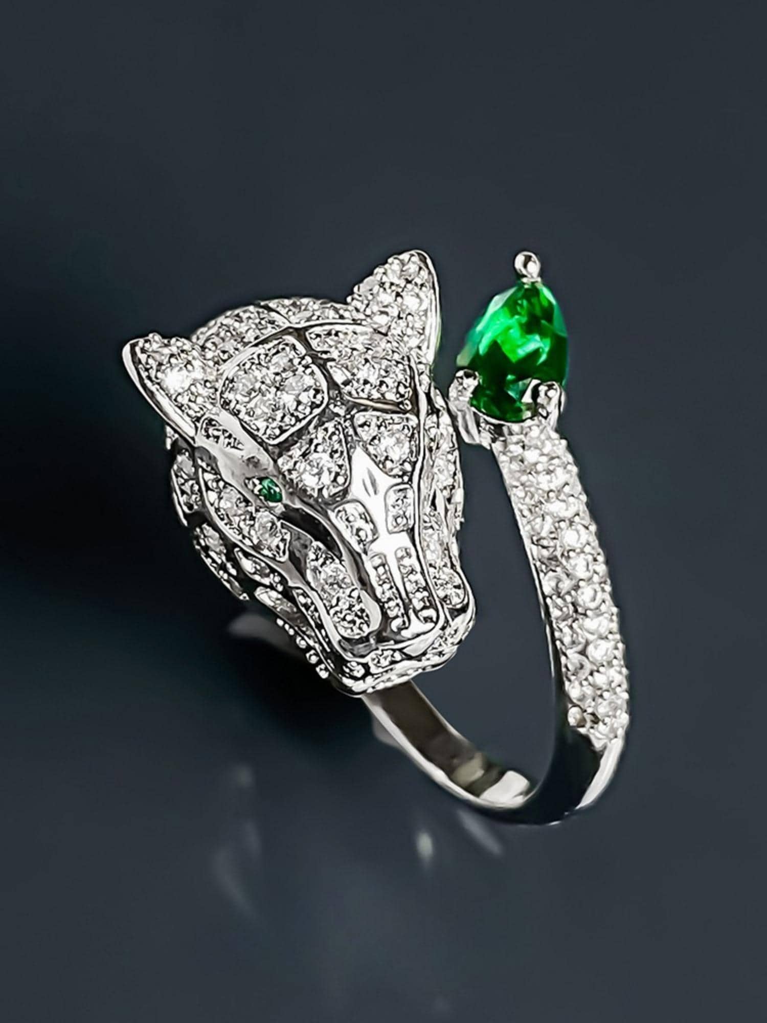 Emerald Panther Ring