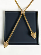 Twin Panther Pendant Necklace