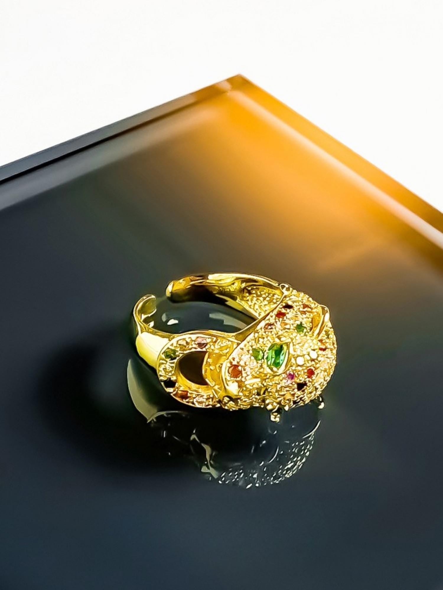 Golden Panther Ring