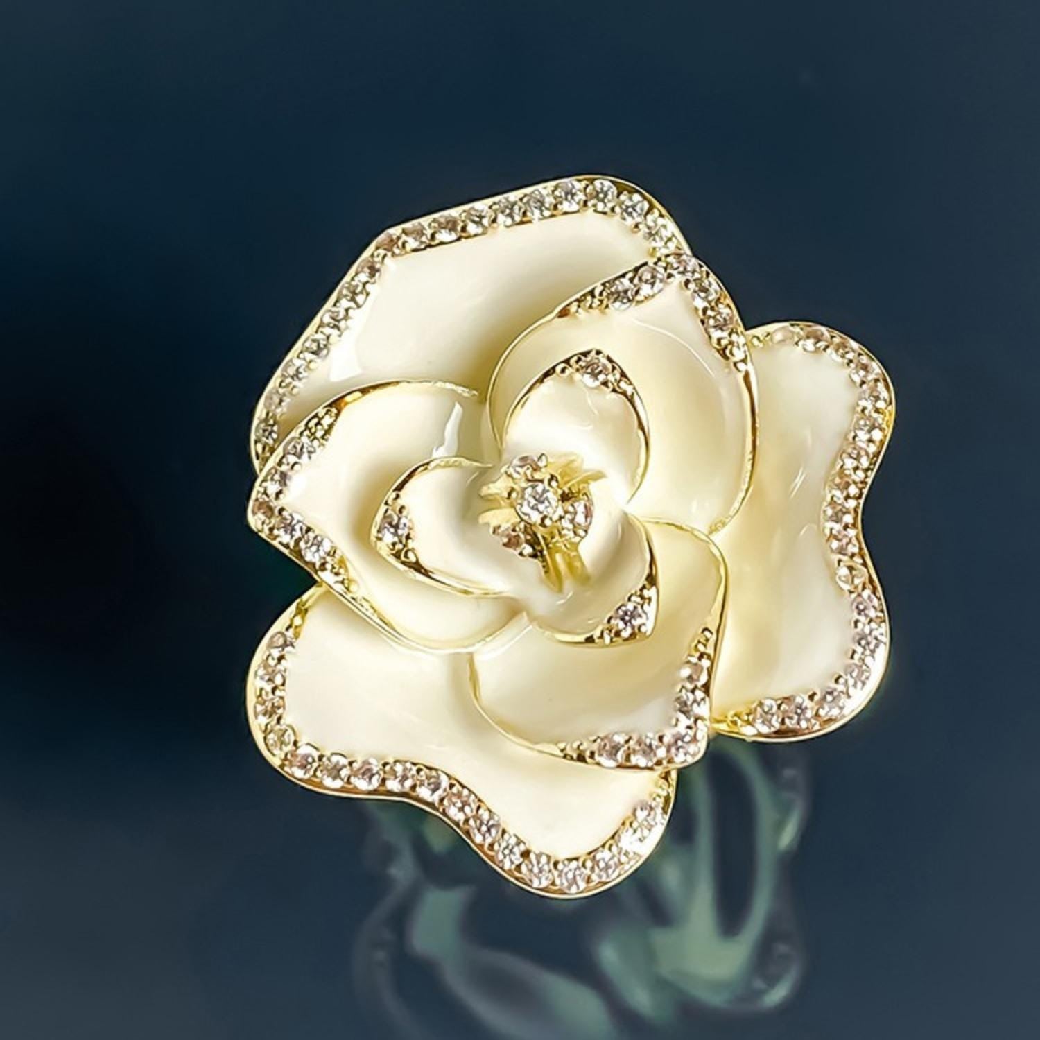 White Camellia Ring