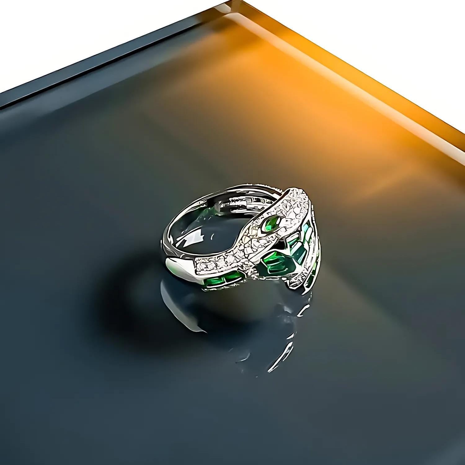 Emerald Serpent Ring