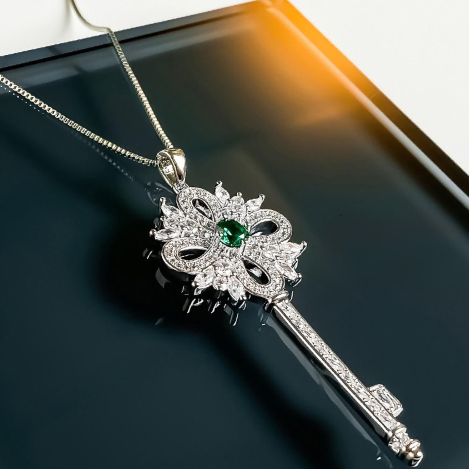 Platinum Key Necklace