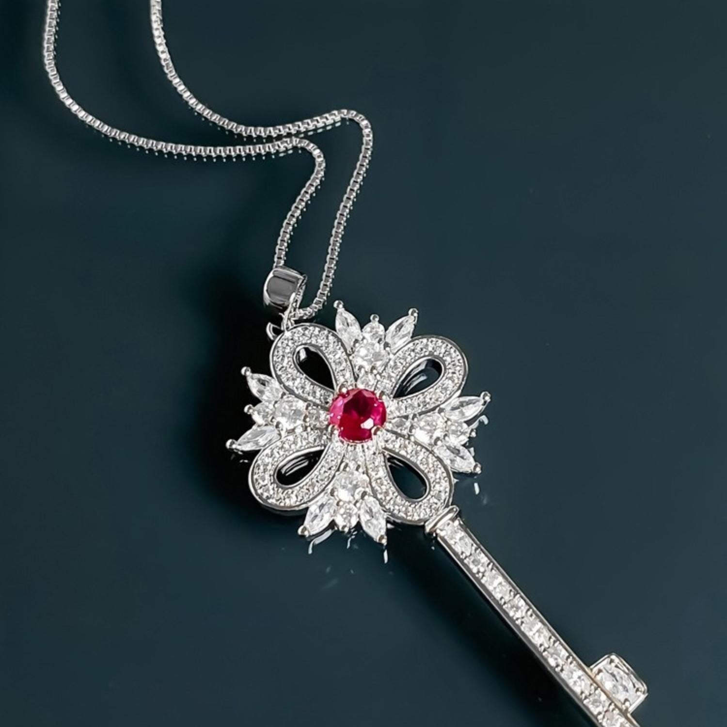 Platinum Key Necklace