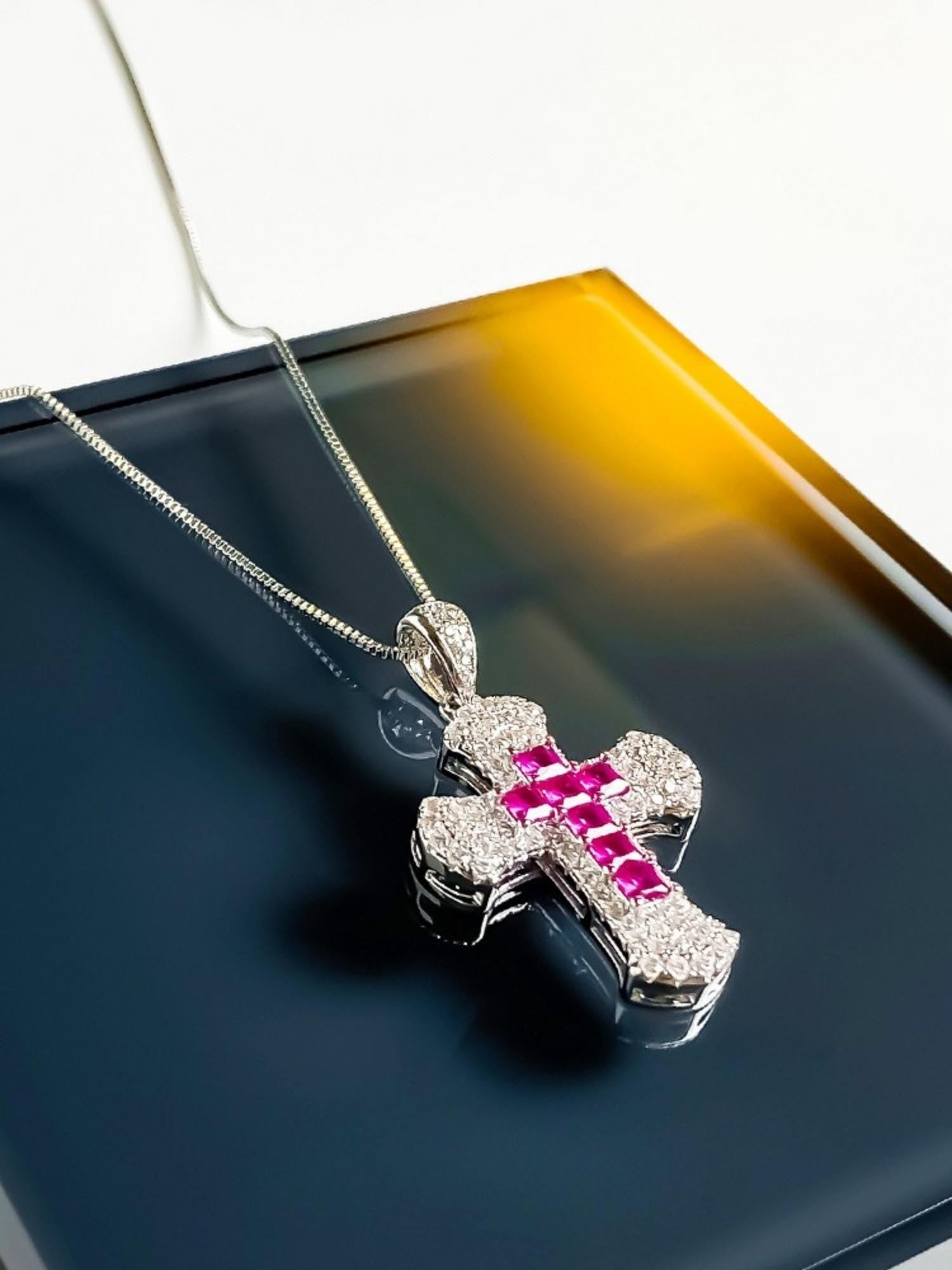 Crimson Cross Necklace