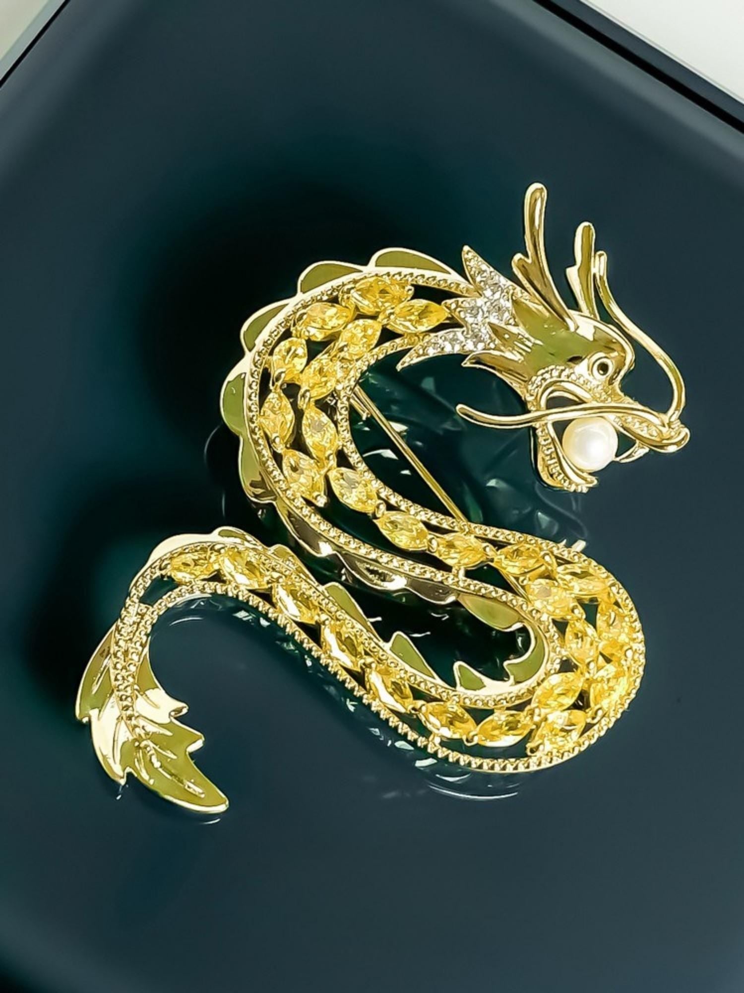 Golden Dragon Brooch