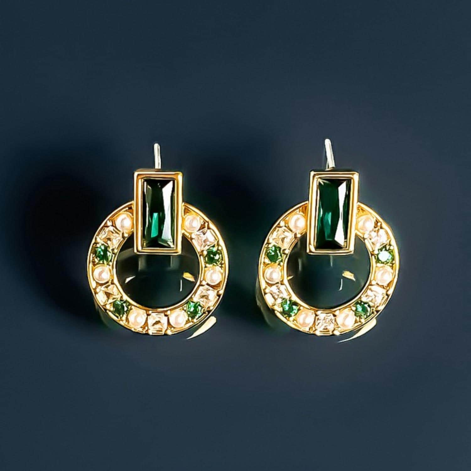 Emerald Halo Earrings