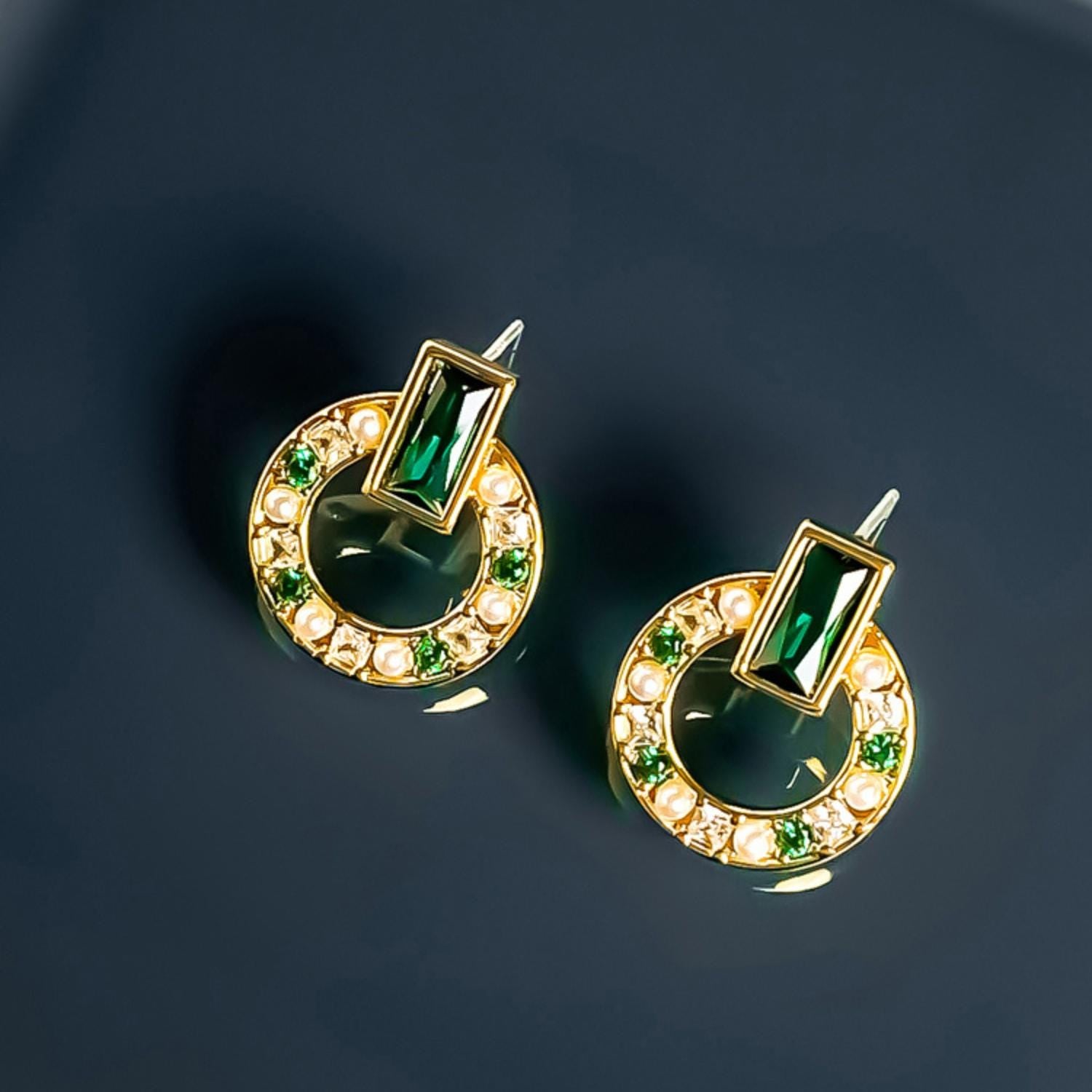 Emerald Halo Earrings