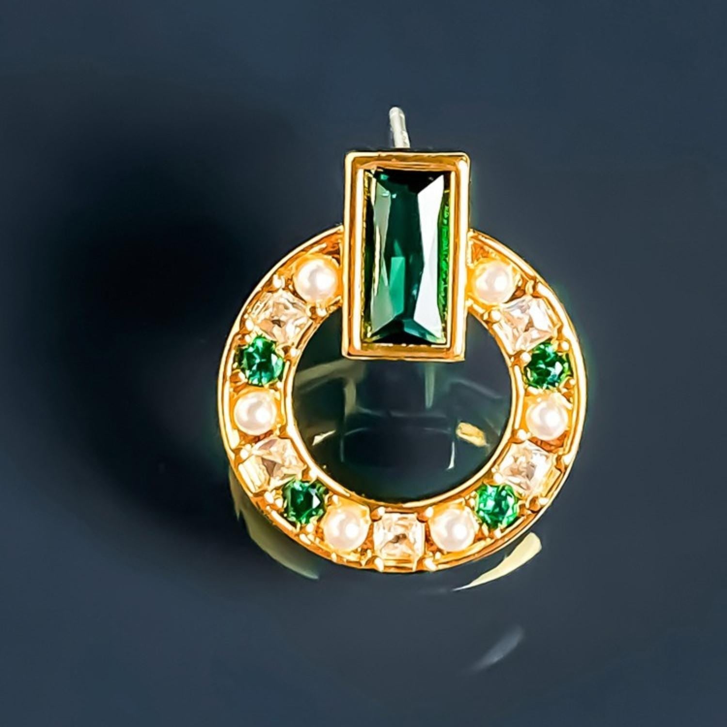 Emerald Halo Earrings