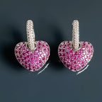Rose Heart Hoop Earrings