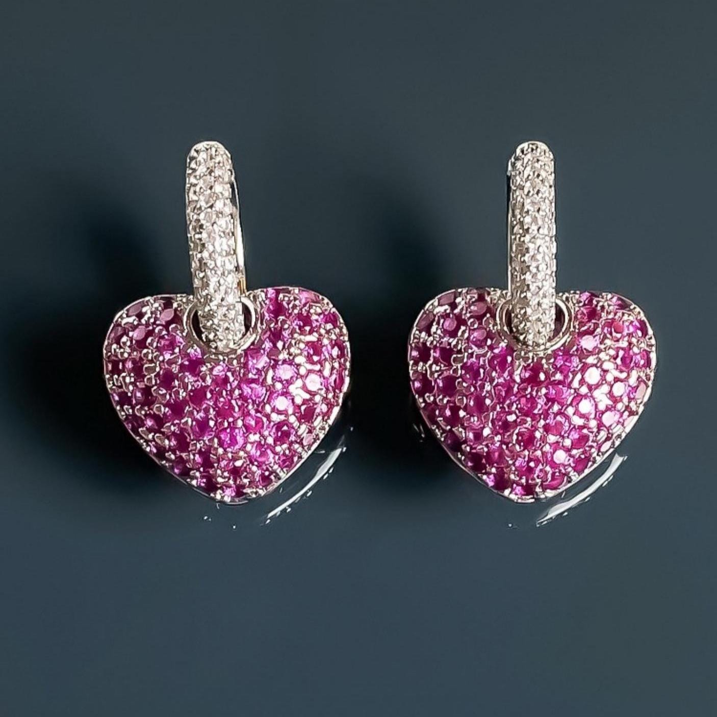 Rose Heart Hoop Earrings