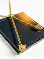 Twin Panther Pendant Necklace