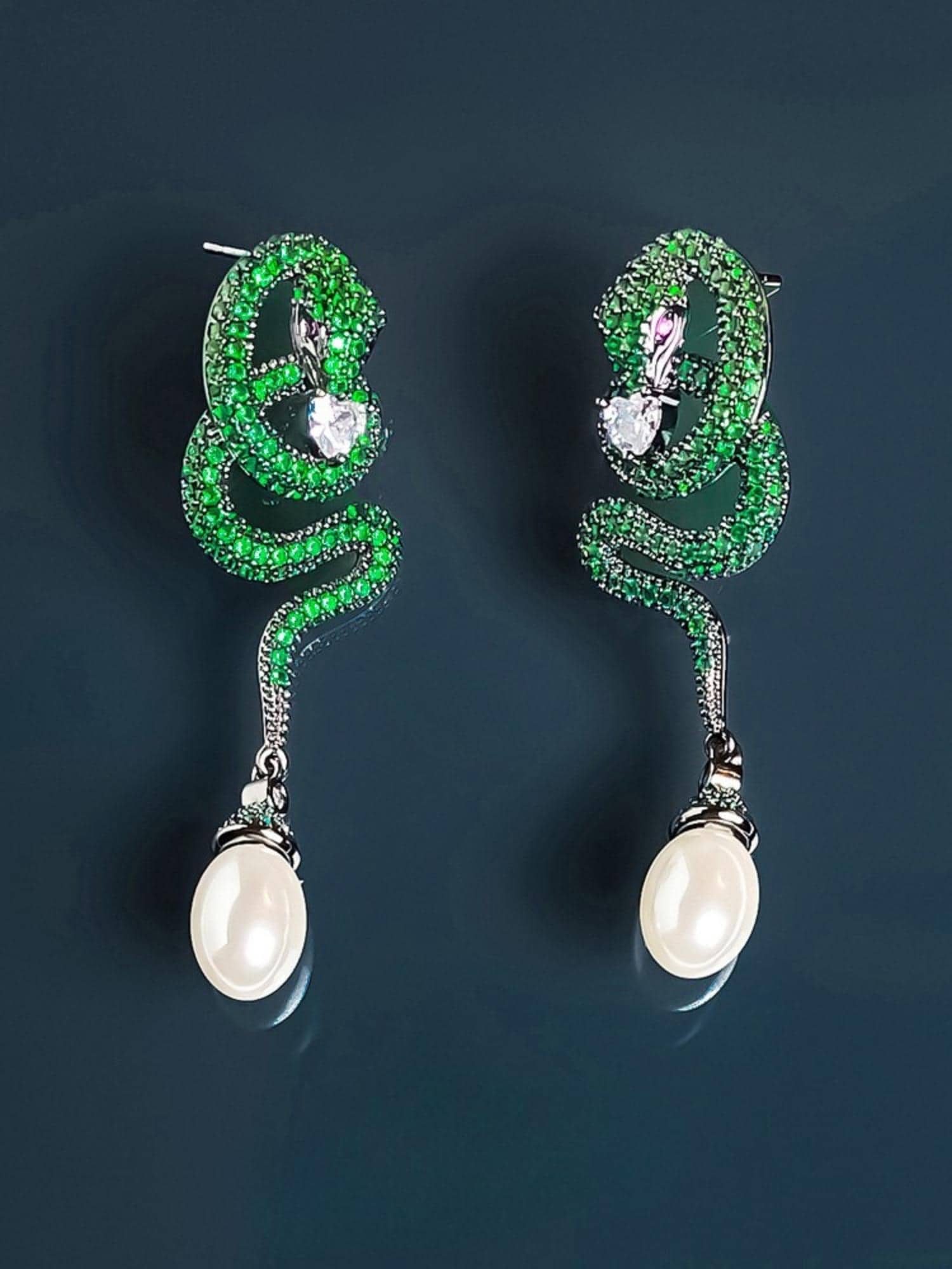 Serpent Pearl Earrings
