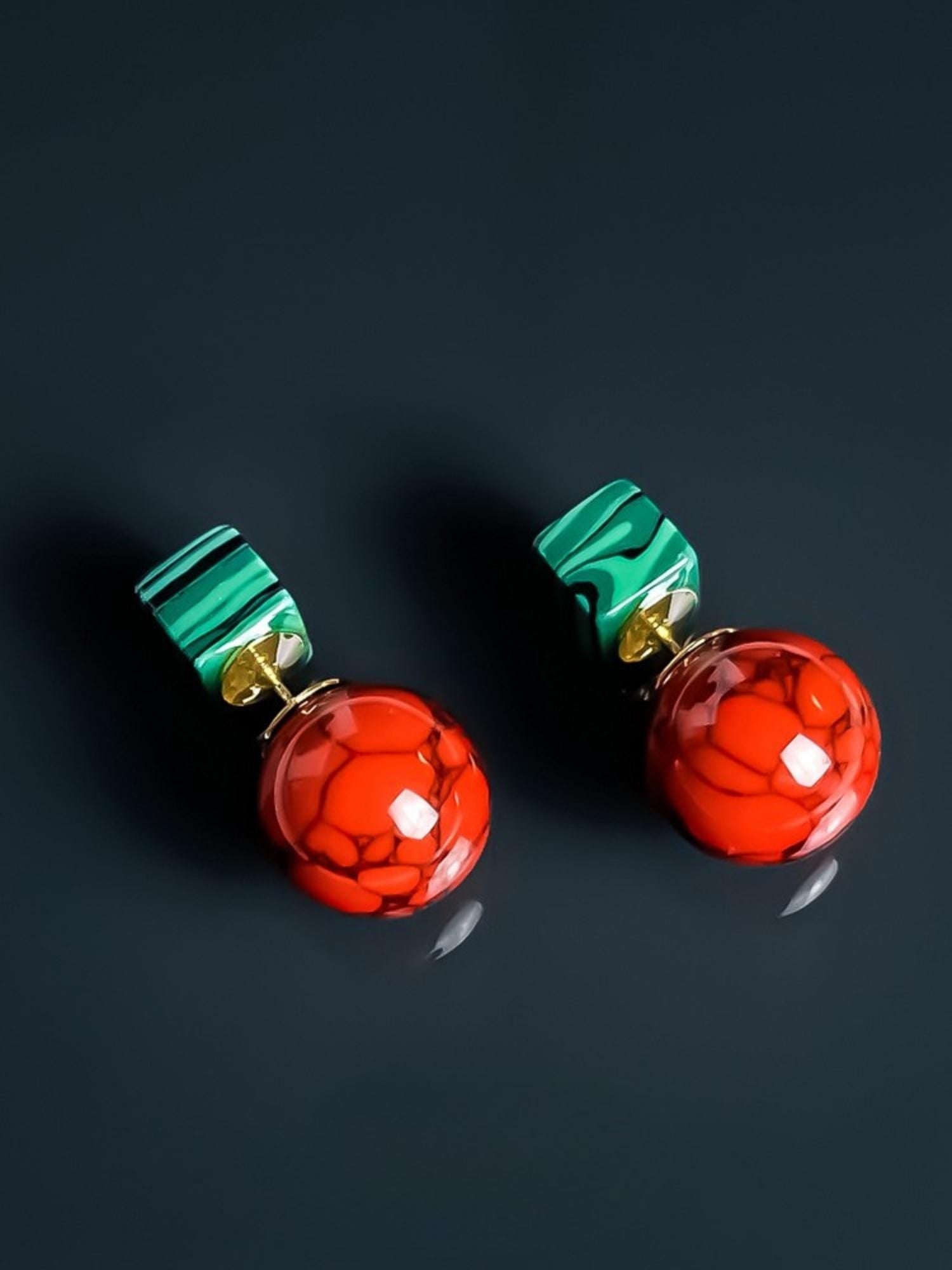 Malachite & Jasper Earrings