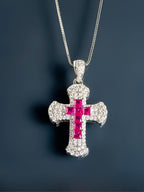 Crimson Cross Necklace