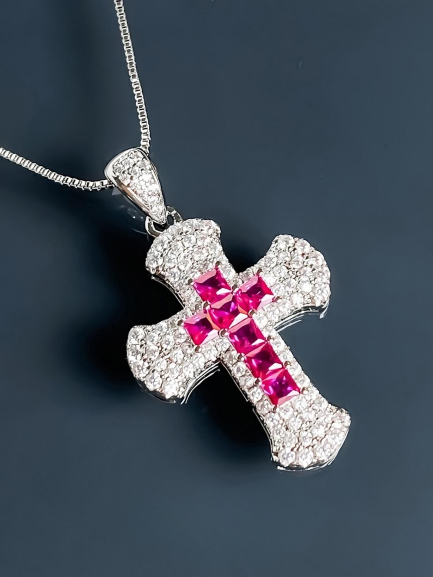 Crimson Cross Necklace