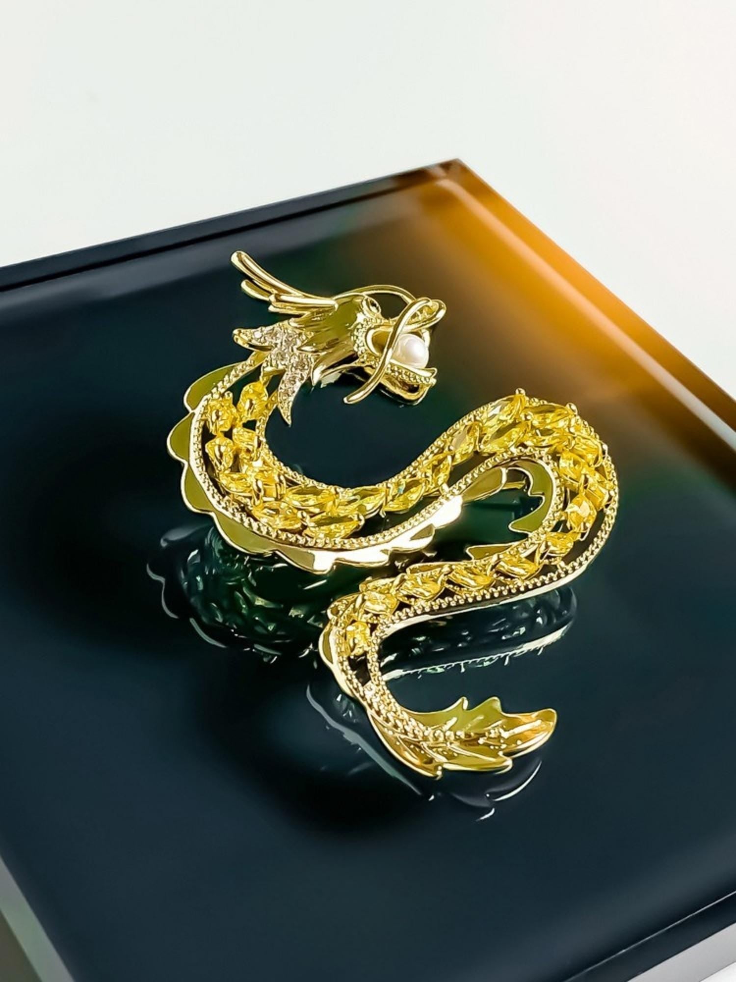 Golden Dragon Brooch
