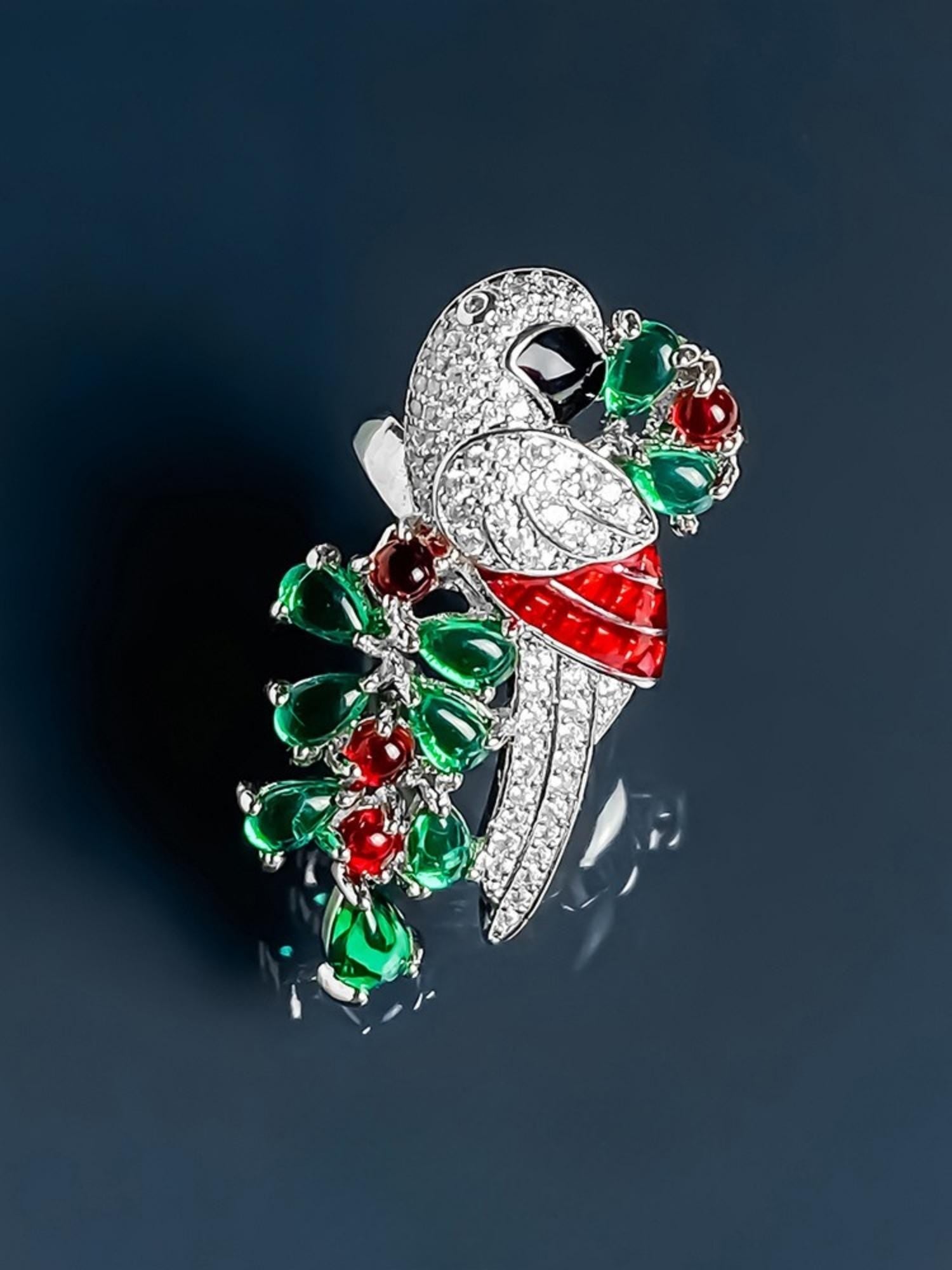 Emerald Plume Parrot Ring