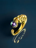 Golden Peacock Crest Ring