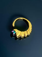 Golden Peacock Crest Ring