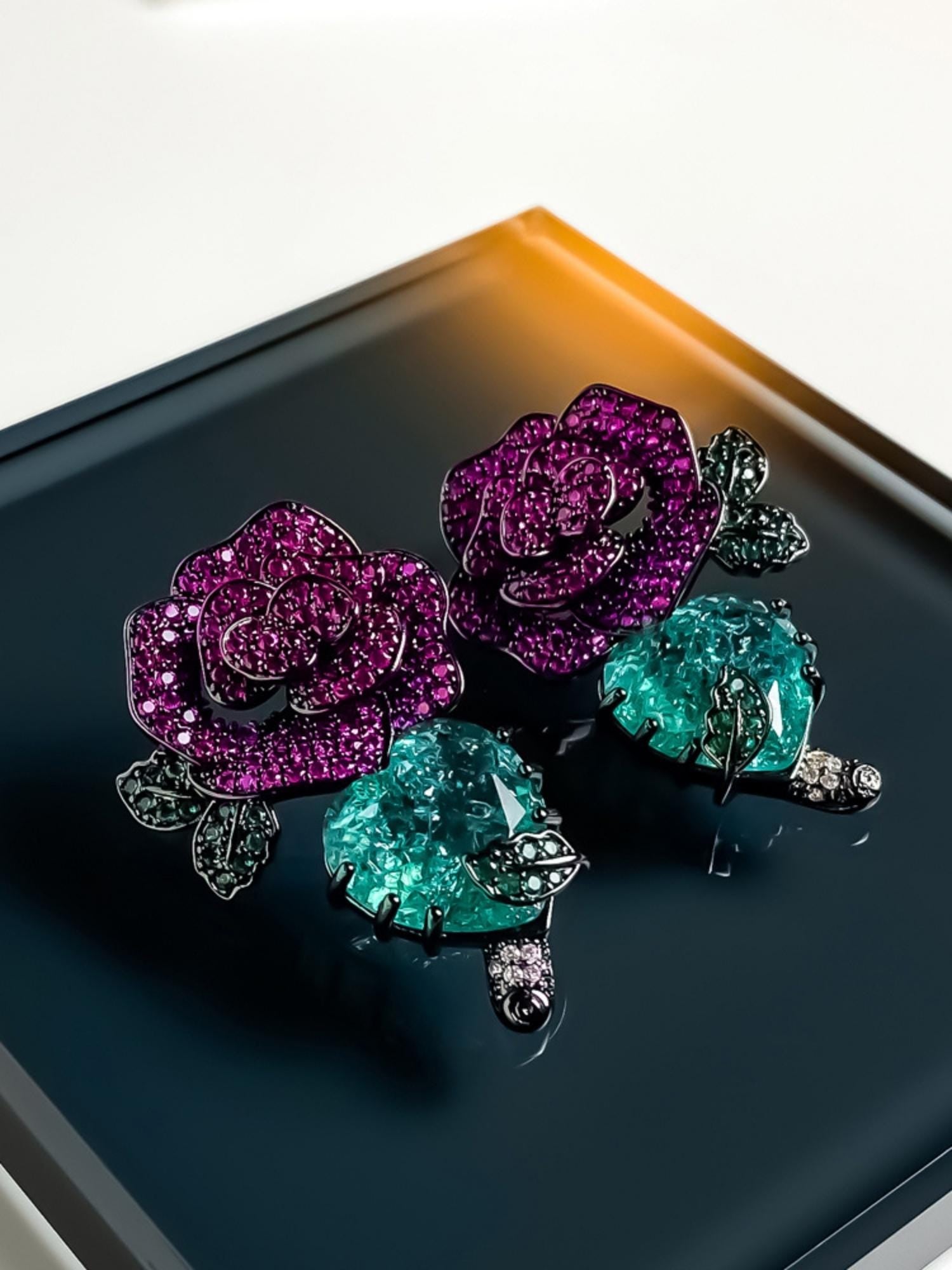 Crimson Rose Earrings