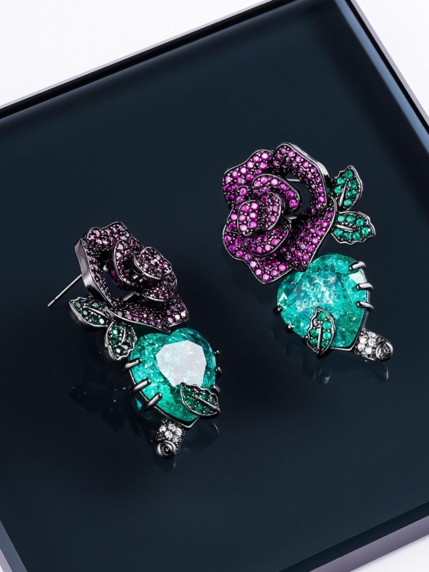 Crimson Rose Earrings