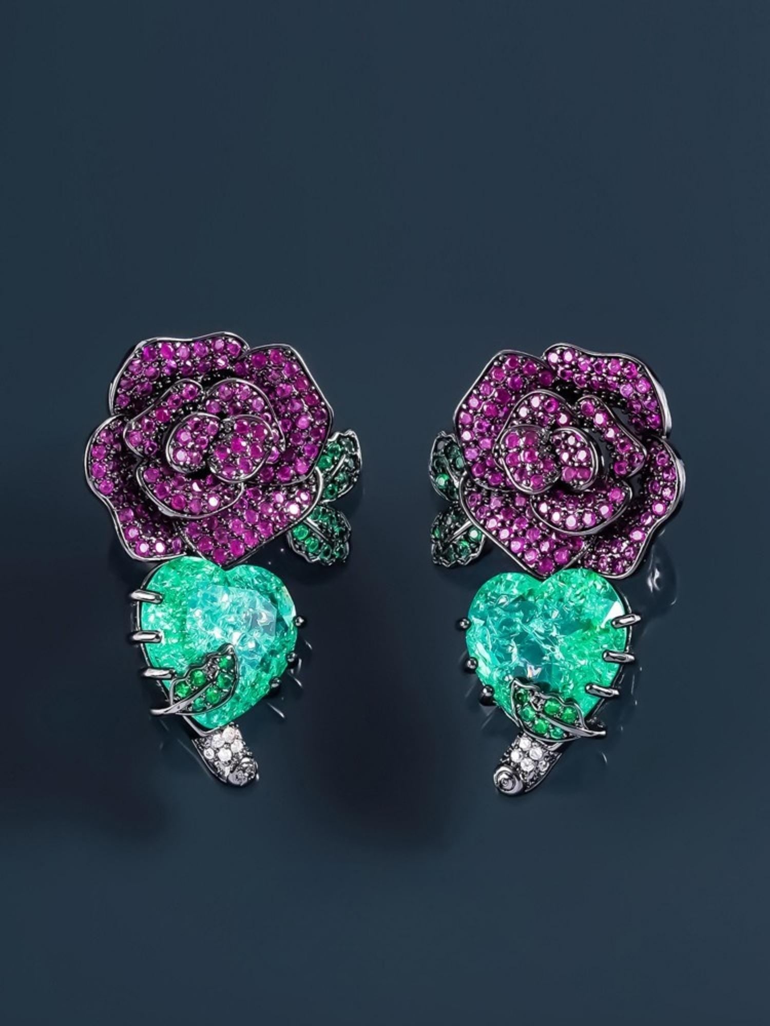 Crimson Rose Earrings