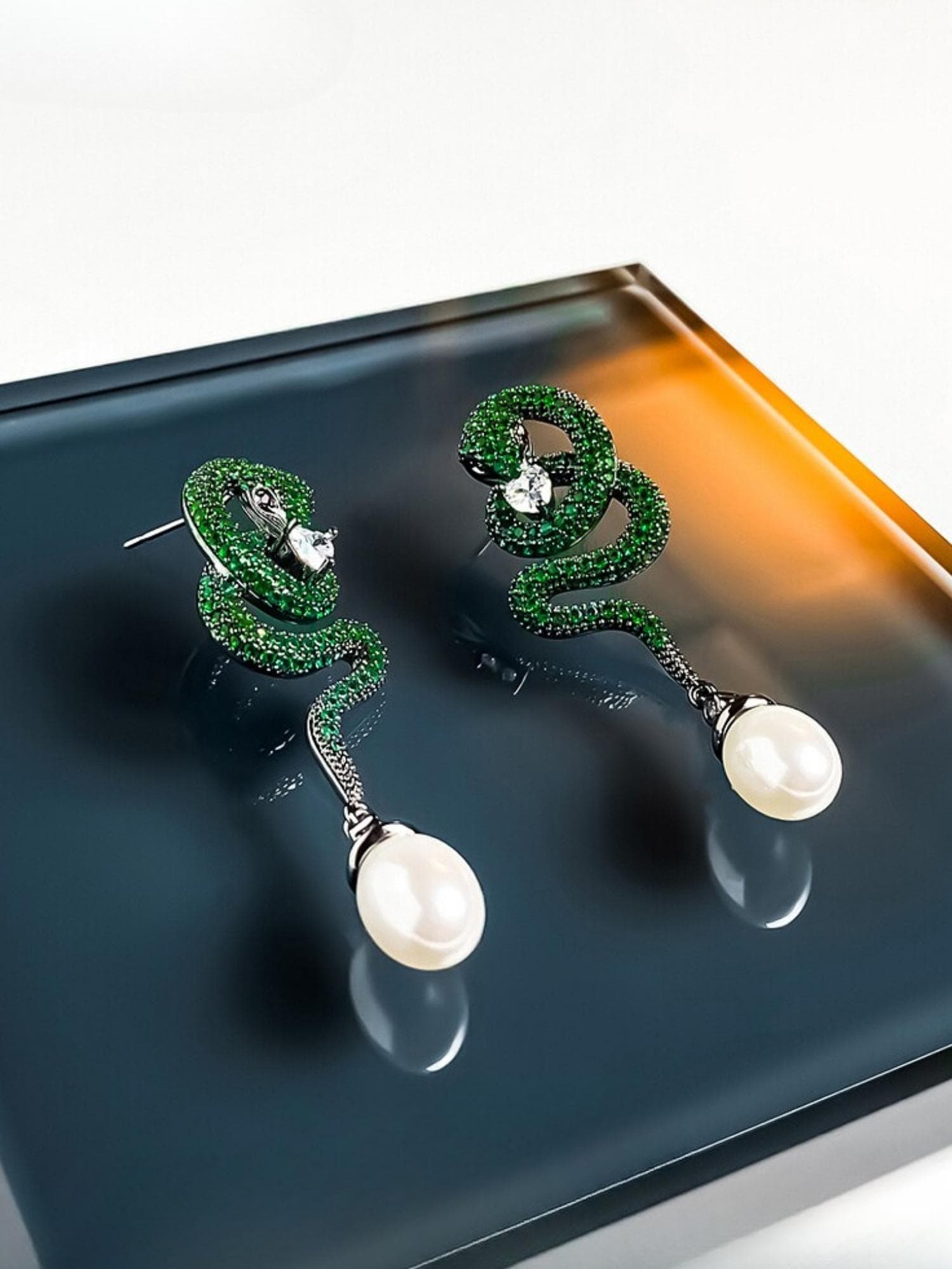 Serpent Pearl Earrings