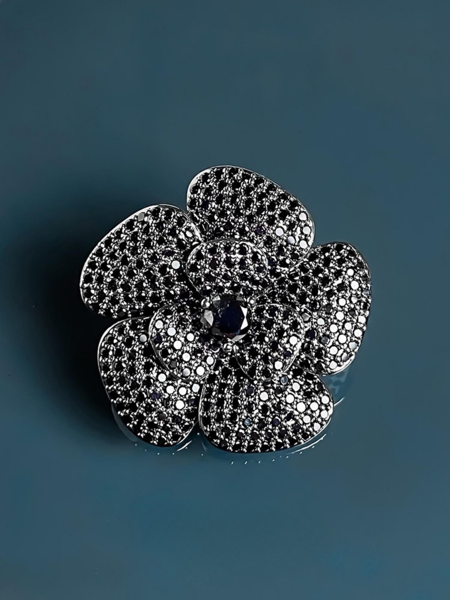 Midnight Camellia Studs
