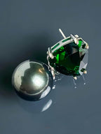 Tahitian Black Pearl Drop Earrings