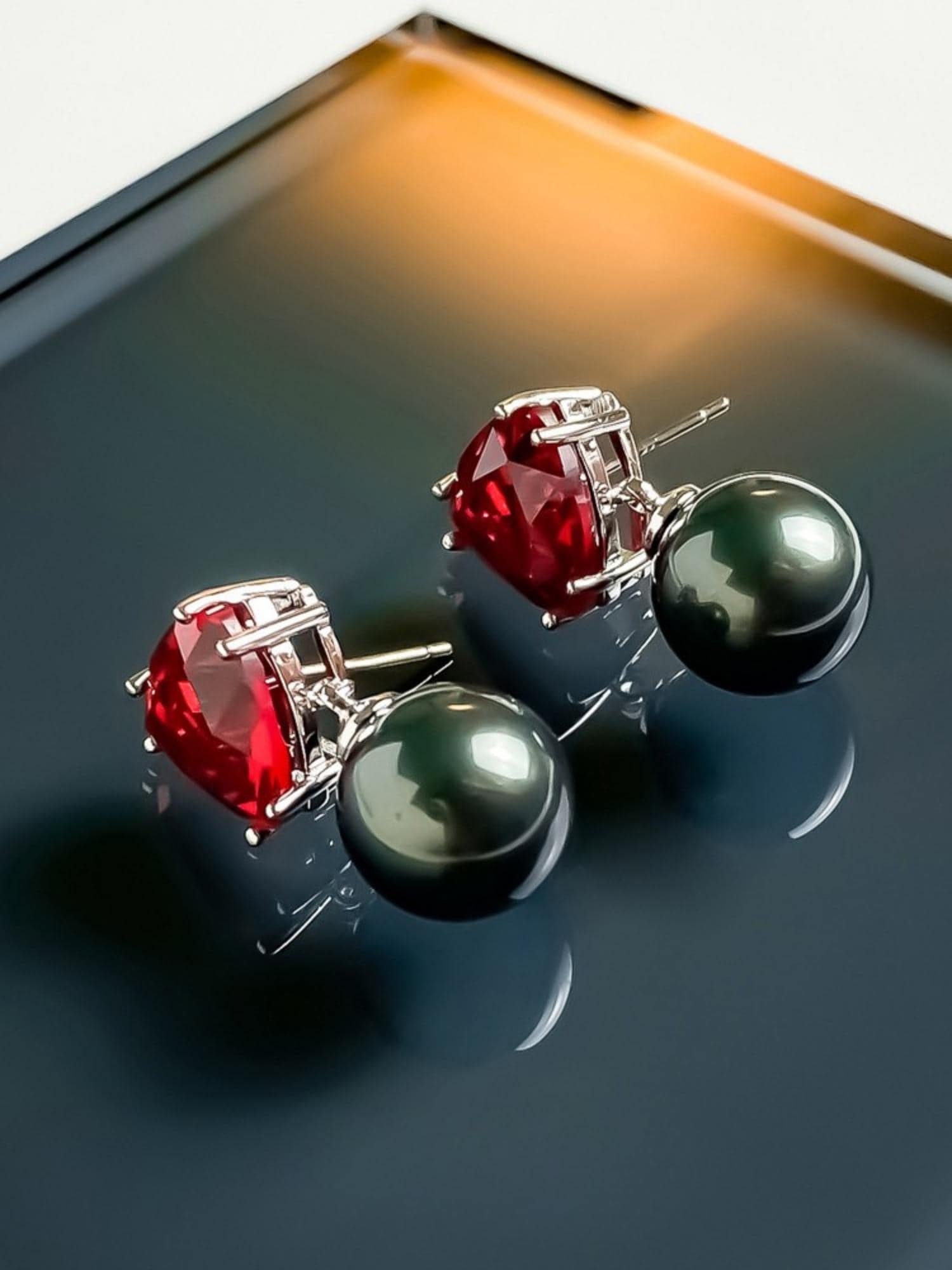 Tahitian Black Pearl Drop Earrings
