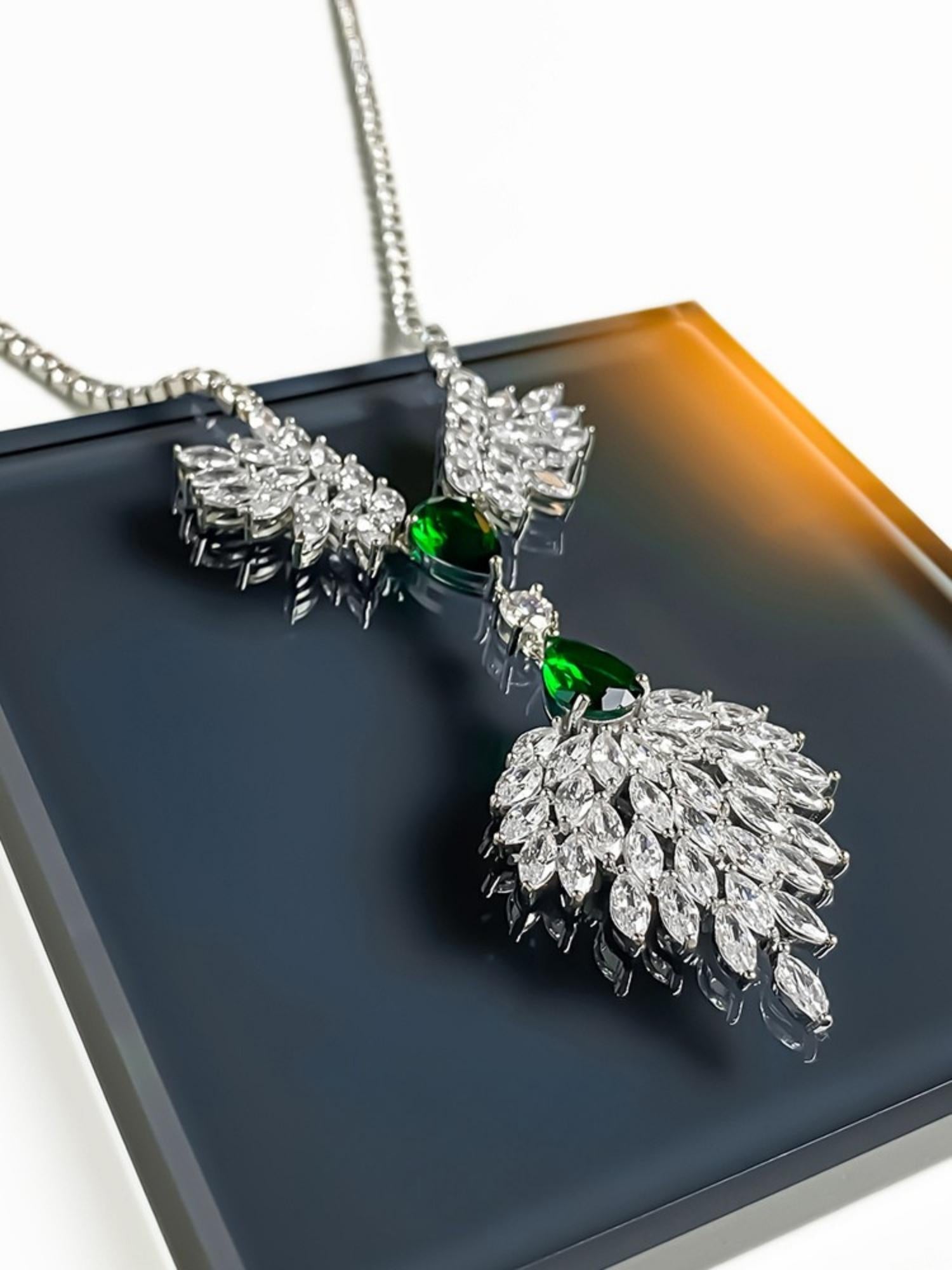 Crystal Feather Pendant