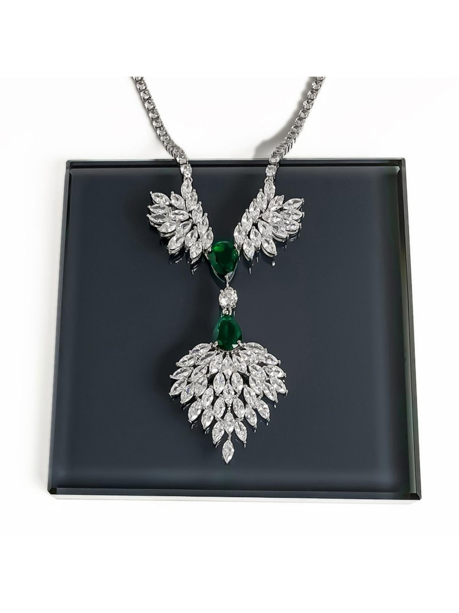 Crystal Feather Pendant