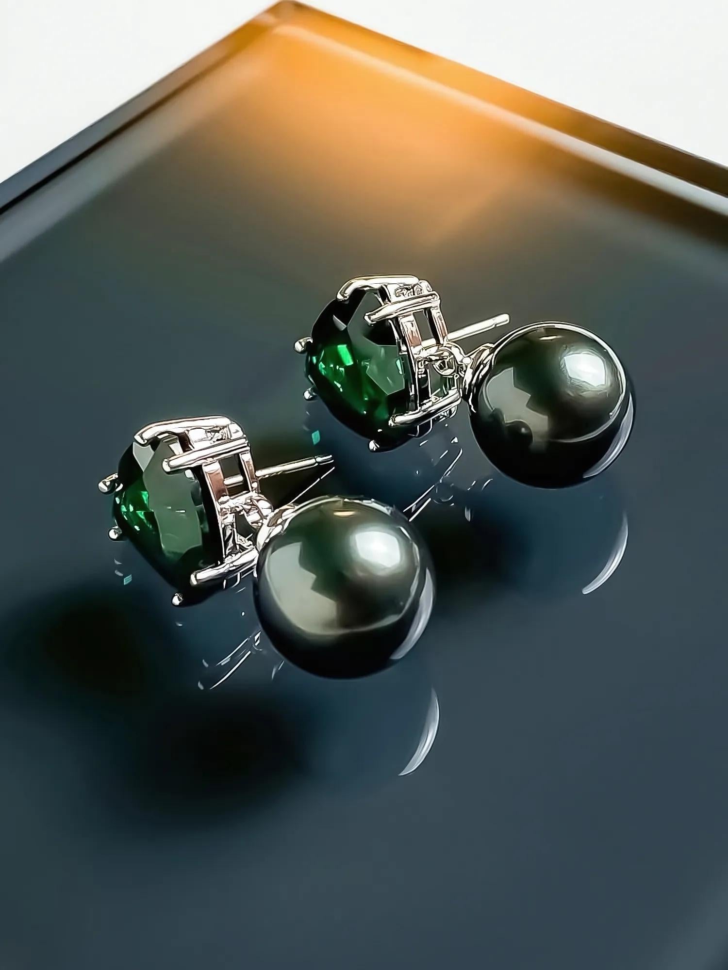Tahitian Black Pearl Drop Earrings