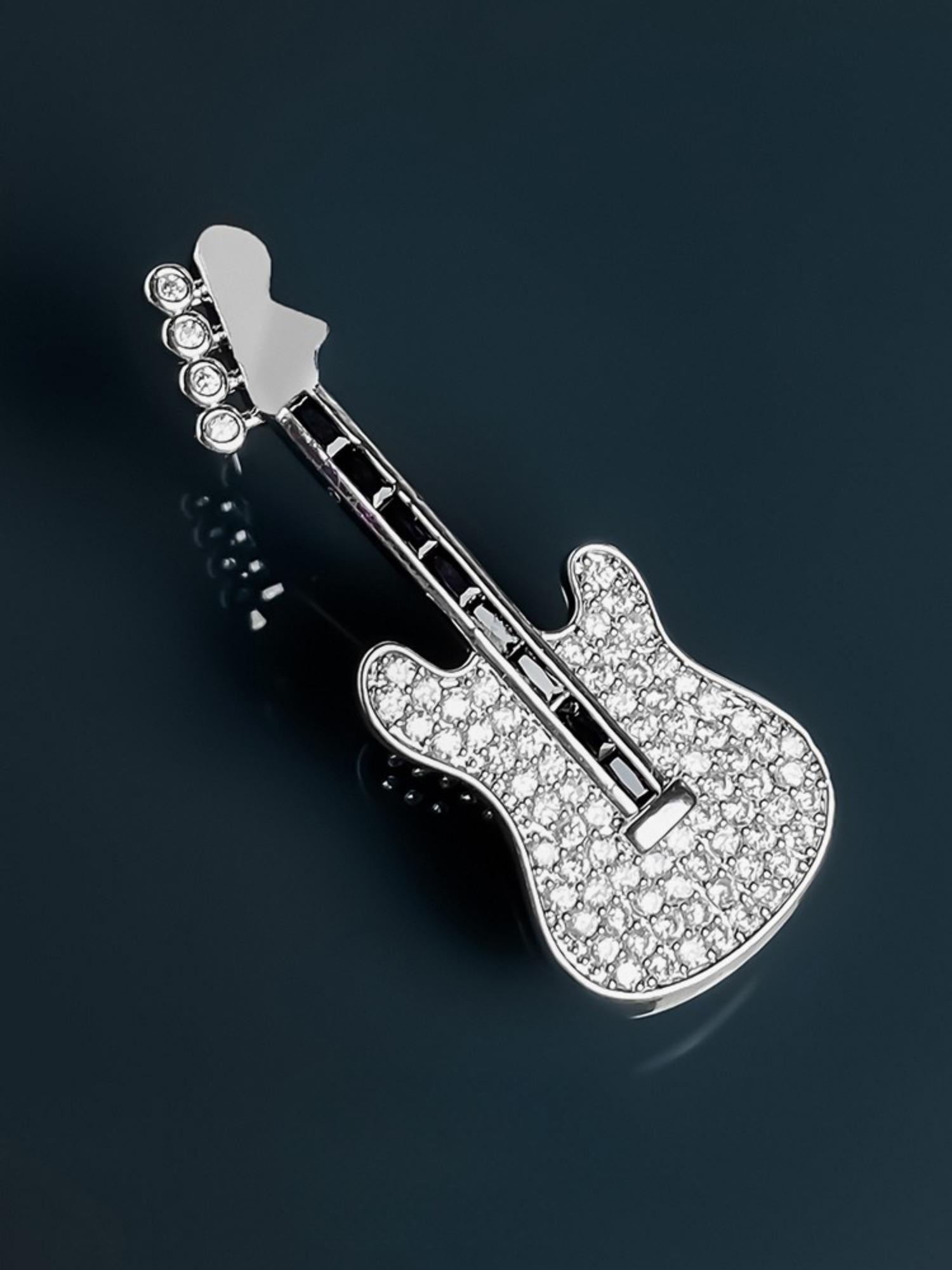 Crystal Guitar Earrings