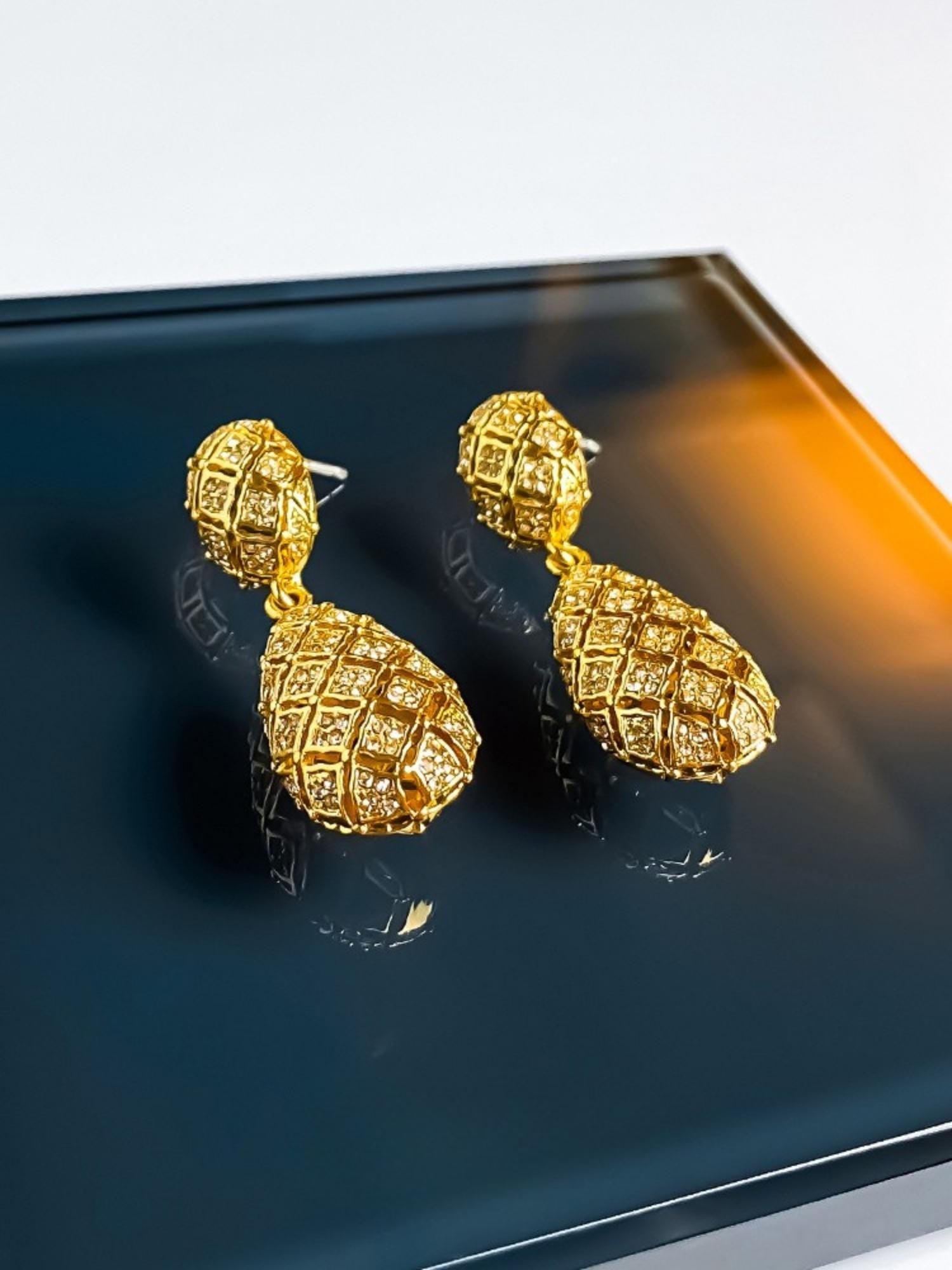 Golden Pineapple Earrings