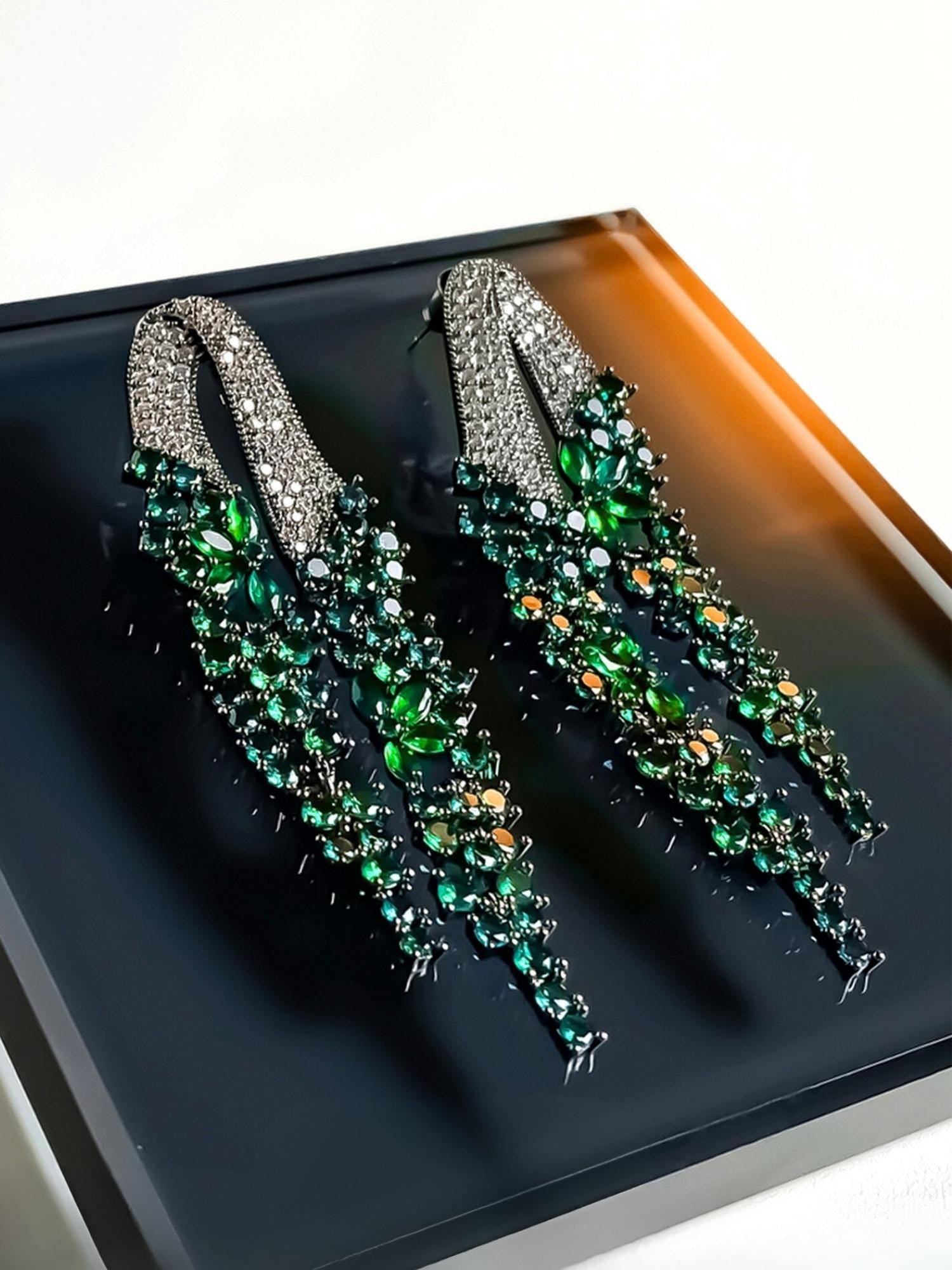 Emerald Cascade Earrings