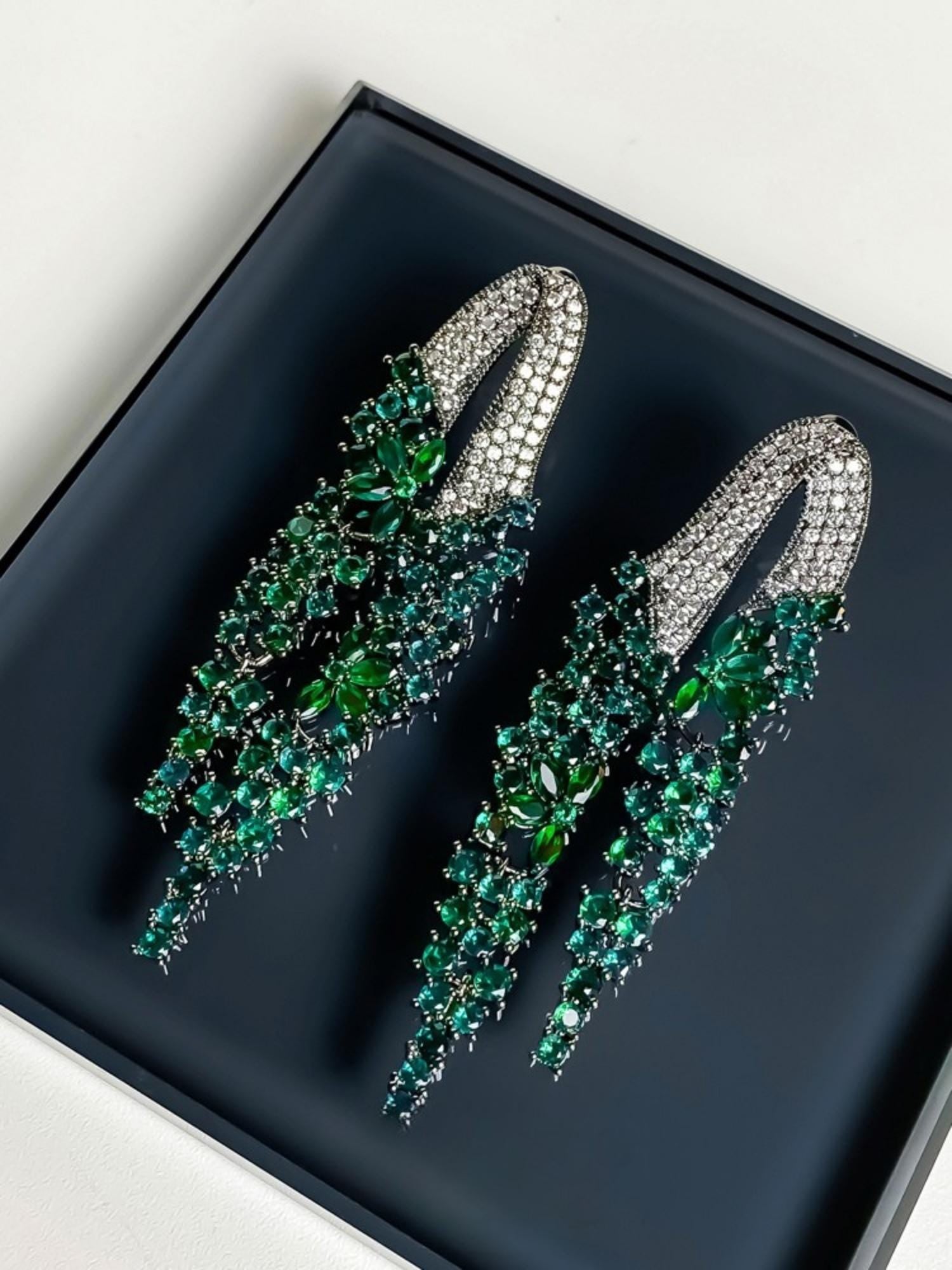 Emerald Cascade Earrings