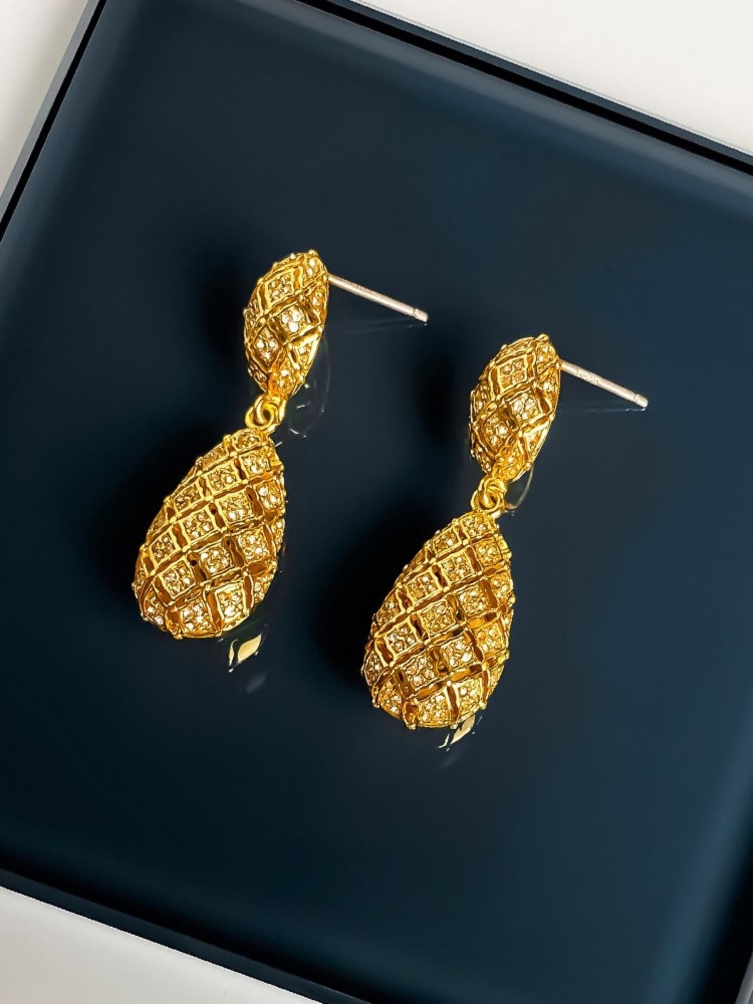 Golden Pineapple Earrings