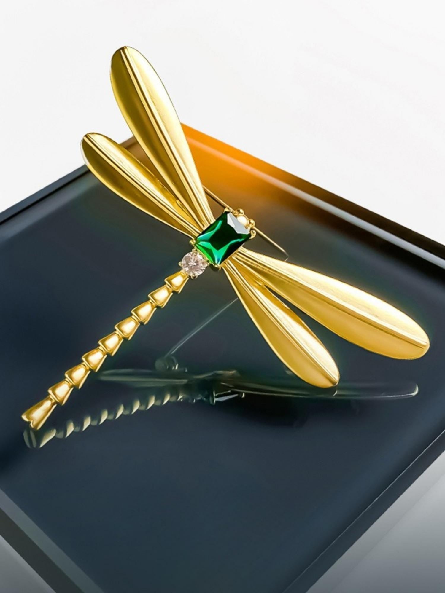Golden Dragonfly Brooch