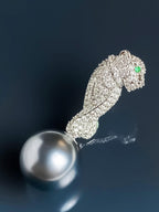 Panther with Pearl Earrings